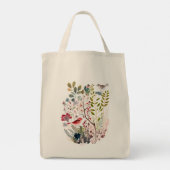 Waterverf Natuur Folk Art Illustraties Tote Bag (Achterkant)
