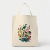Waterverf Natuur Folk Art Illustraties Tote Bag (Voorkant)