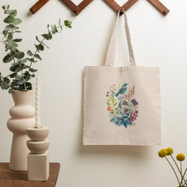 Waterverf Natuur Folk Art Illustraties Tote Bag