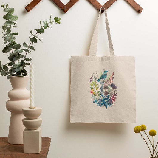 Waterverf Natuur Folk Art Illustraties Tote Bag