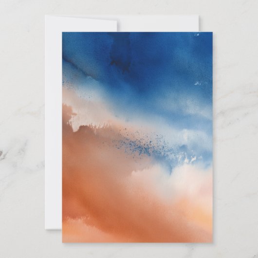 Waterverf Natuur Herfst Landschap Wedding Kaart (Achterkant)