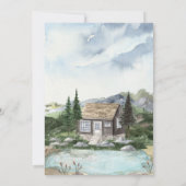 Waterverf Natuur huis meer bruiloft Save The Date (Achterkant)