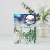 Waterverf Natuur kerstkerstkerstman - rendierbaard Briefkaart (Staand voorkant)