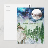 Waterverf Natuur kerstkerstkerstman - rendierbaard Briefkaart (Voorkant / Achterkant)