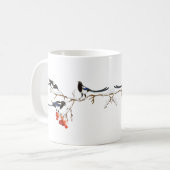 Waterverf Natuur Magpie Birds Art Koffiemok (Voorkant links)