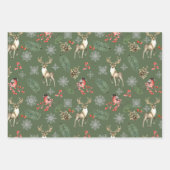 Waterverf - Natuur met kerstbos voor rendieren Inpakpapier Vel (Voorkant)
