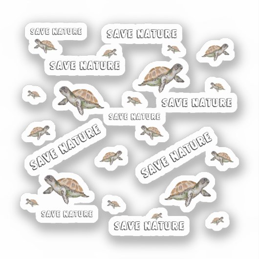 Waterverf - Natuur opslaan Sticker (Voorkant)