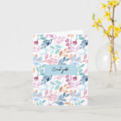 Waterverf Natuur Patroon Grote Bevestiging Kaart (Gele Bloem)