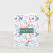 Waterverf Natuur Patroon Verjaardag Kaart (Gele Bloem)