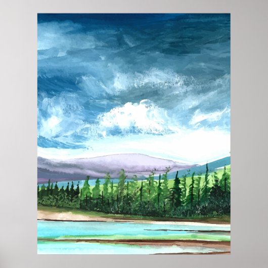 Waterverf Natuur Poster (Voorkant)