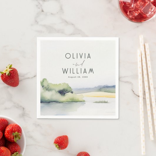 Waterverf Natuur Romantisch Servet (Insitu)