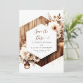Waterverf Natuur rustieke bruiloft Save The Date (Staand voorkant)