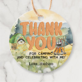 Waterverf Natuur Schattigee Camping Dog Dank u Bedankjes Labels