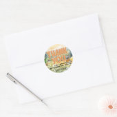 Waterverf Natuur Schattigee Camping Dog Dank u Ronde Sticker (Envelop)