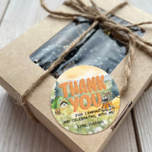 Waterverf Natuur Schattigee Camping Dog Dank u