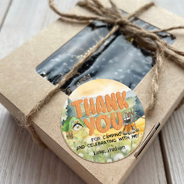 Waterverf Natuur Schattigee Camping Dog Dank u Ronde Sticker