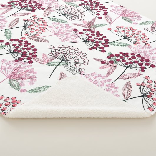 Waterverf Natuur tuinkleinfruit Sherpa Deken (3/4)