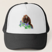 Waterverf Natuur van de Groundhog Marmot Wildlife  Trucker Pet (Voorkant)
