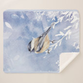 Waterverf Natuur van de wintervogelstand in de win Sherpa Deken (Voorkant (horizontaal))