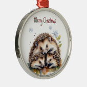 Waterverf Natuur van egel Metalen Ornament (Rechts)