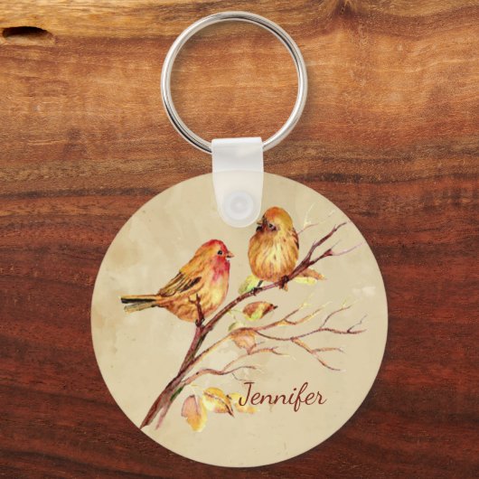 Waterverf - Natuur van wilde dieren en wilde diere Sleutelhanger (Voorkant)