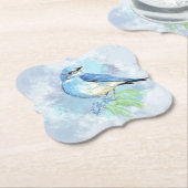 Waterverf Natuur vogel Tuinkunst Kartonnen Onderzetters (Gekanteld)