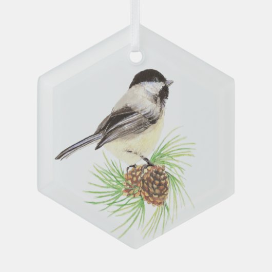 Waterverf Natuur vogelpest Glas Ornament (Voorkant)