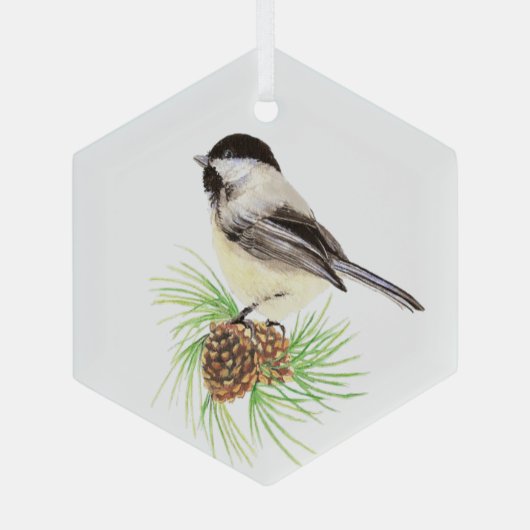 Waterverf Natuur vogelpest Glas Ornament (Achterkant)