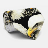 Waterverf Natuur vogelrassen tegen de Eagle Stropdas (Opgerold)