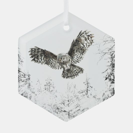 Waterverf Natuur vogelstand tegen vogelstand art Glas Ornament (Voorkant)