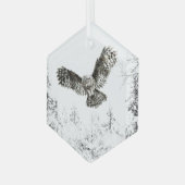 Waterverf Natuur vogelstand tegen vogelstand art Glas Ornament (Voorkant links)