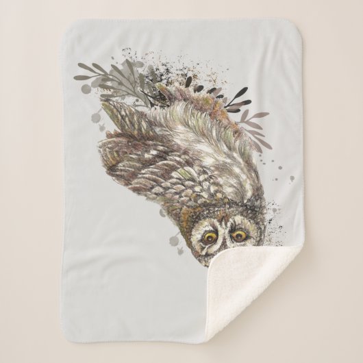 Waterverf Natuur vogelstand tegen vogelstand art Sherpa Deken (Voorkant)