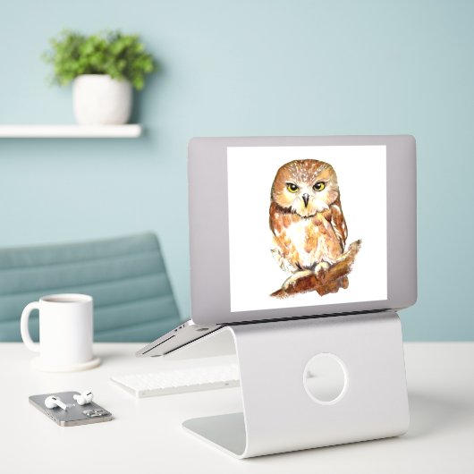 Waterverf Natuur vogelstand tegen vogelstand art Sticker (Laptop op bureau)