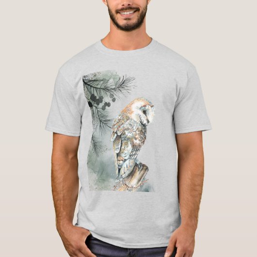 Waterverf Natuur vogelstand tegen vogelstand art T-shirt (Voorkant)
