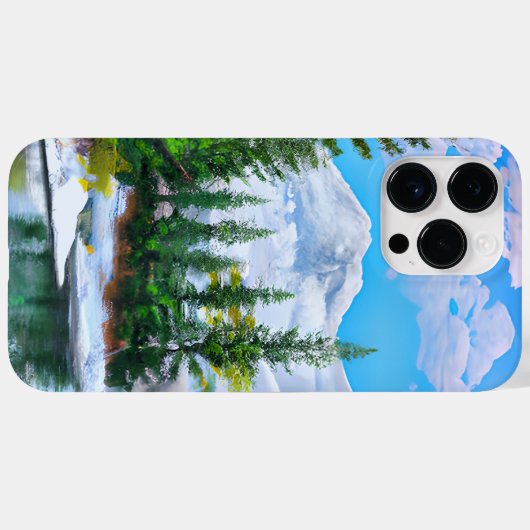 Waterverf Natuur Winter Snowfall Painting Case-Mate iPhone Case (Achterkant (horizontaal))