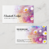 Waterverf natuurlijke achtergrond met details visitekaartje (Voorkant / Achterkant)