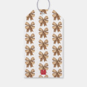 Waterverf Natuurlijke Burlap Bow Cadeaulabel (Achterkant)