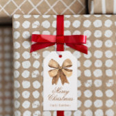 Waterverf Natuurlijke Burlap Bow Cadeaulabel