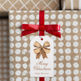 Waterverf Natuurlijke Burlap Bow Cadeaulabel