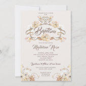 Waterverf Natuurlijke Droge Bloemen Doop Kaart (Voorkant)