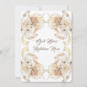 Waterverf Natuurlijke Droge Bloemen Doop Kaart (Achterkant)