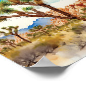 Waterverf natuurpark Joshua Tree Art Poster (Hoek)