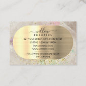 Waterverf & Natuursteen Faux Gold Glitter Folie Visitekaartje (Achterkant)
