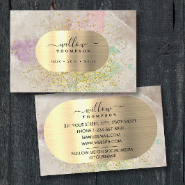 Waterverf & Natuursteen Faux Gold Glitter Folie Visitekaartje