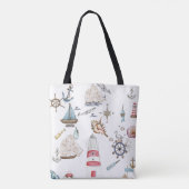 Waterverf Nautelementen Zeiler Tote Bag (Achterkant)