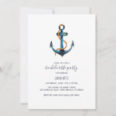 Waterverf Nautical Bachelorette Party Invitation Kaart (Voorkant)
