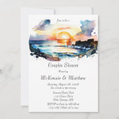 Waterverf Nautical Beach Scene Couples Shower Kaart (Voorkant)