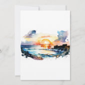 Waterverf Nautical Beach Scene Couples Shower Kaart (Achterkant)