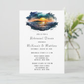 Waterverf Nautical Beach Scene Rehearsal Dinner Kaart (Staand voorkant)