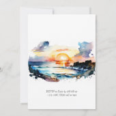 Waterverf Nautical Beach Scene Wedding Kaart (Achterkant)